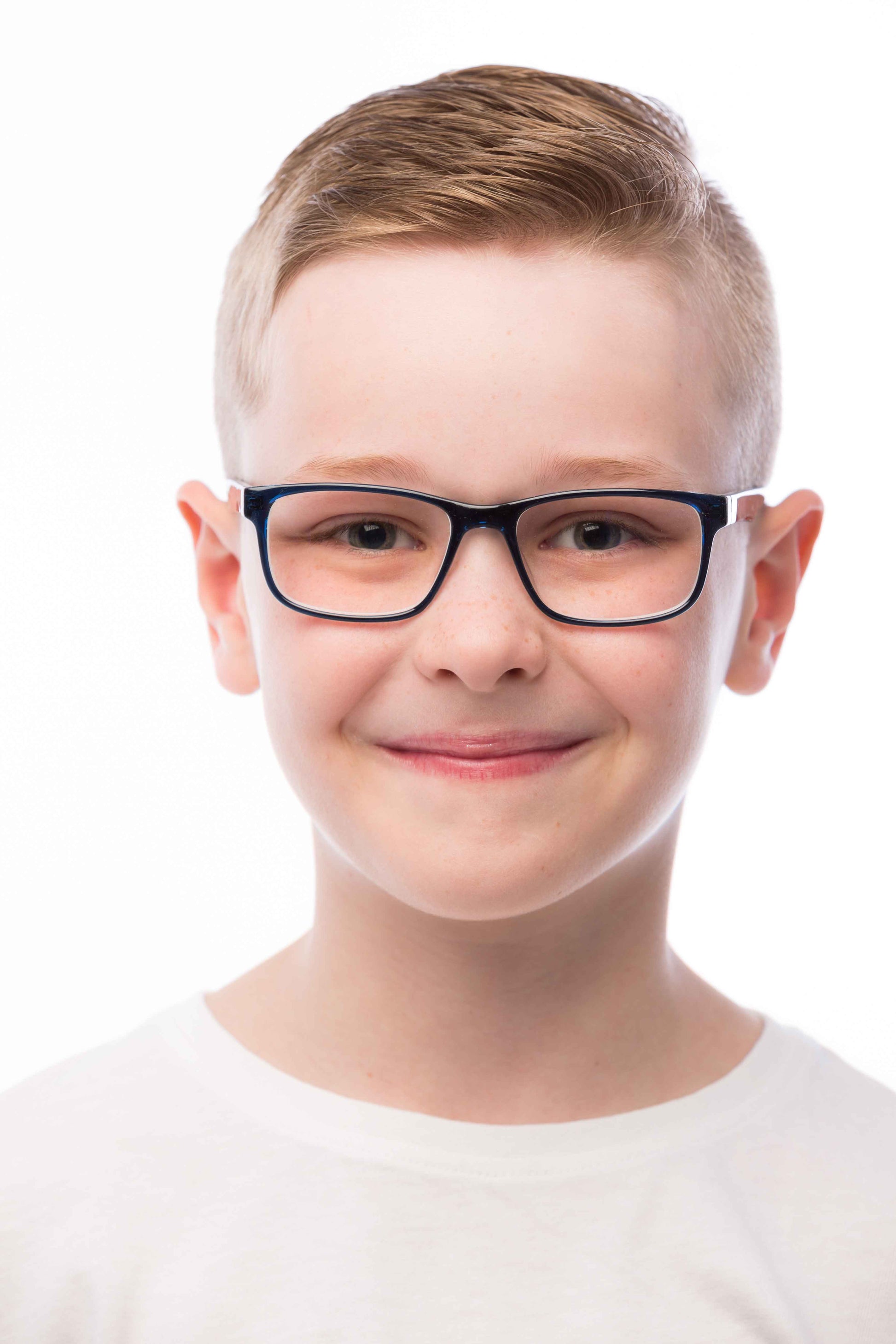 Boy Wearing Theo Computer Glasses Prescription Angled View