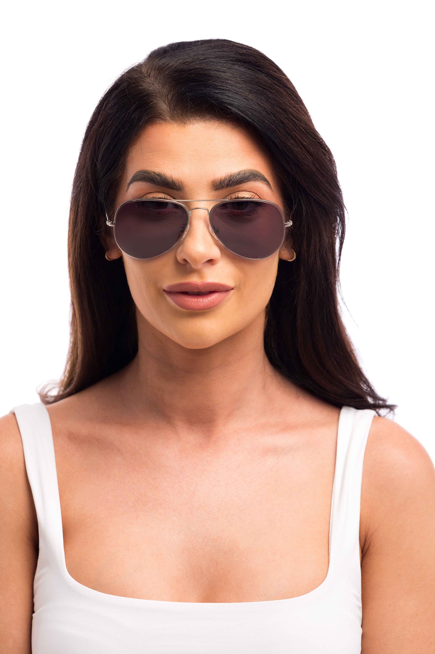 Woman Wearing Maverick Sunglasses Prescription (Grey)